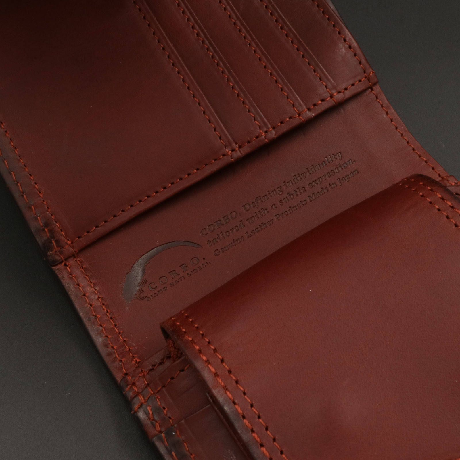CORBO - 「SLATE」3つ折り財布S/レディッシュブラウン | corne
