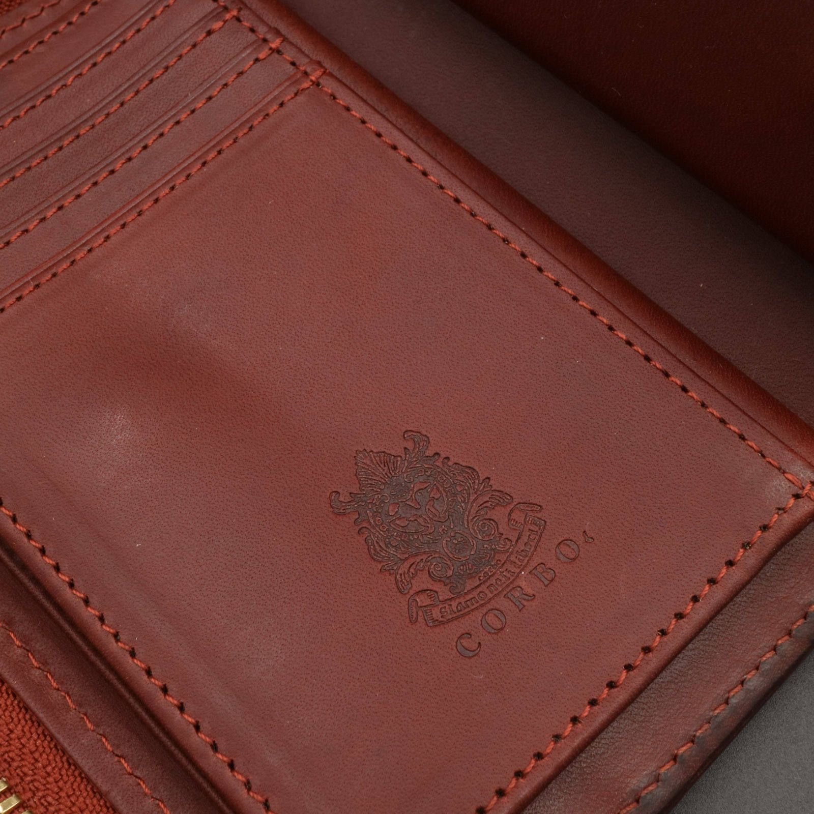 「SLATE」L字ファスナー折財布/レディッシュブラウン