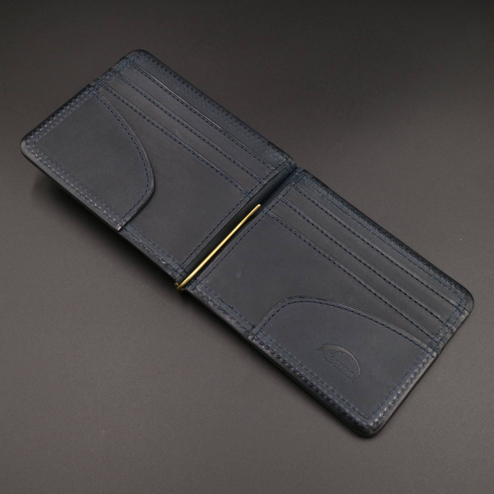 「SLATE」札ばさみ財布/ネイビー