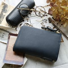 「SLATE」L字ファスナー折財布/ネイビー