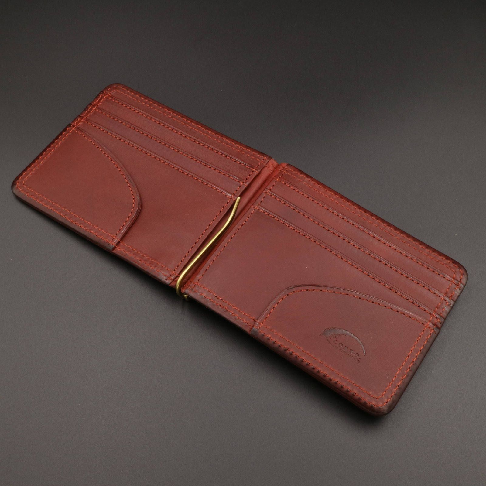 「SLATE」札ばさみ財布/レディッシュブラウン