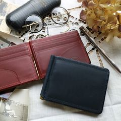 「SLATE」札ばさみ財布/ネイビー