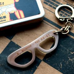眼鏡 メガネ めがね フレンチキーホルダー/フォックス パールピンク