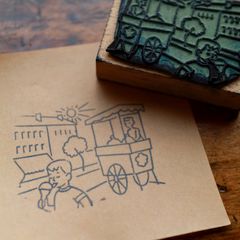 「アイスクリーム屋さん」ヴィンテージスタンプ フランス50's