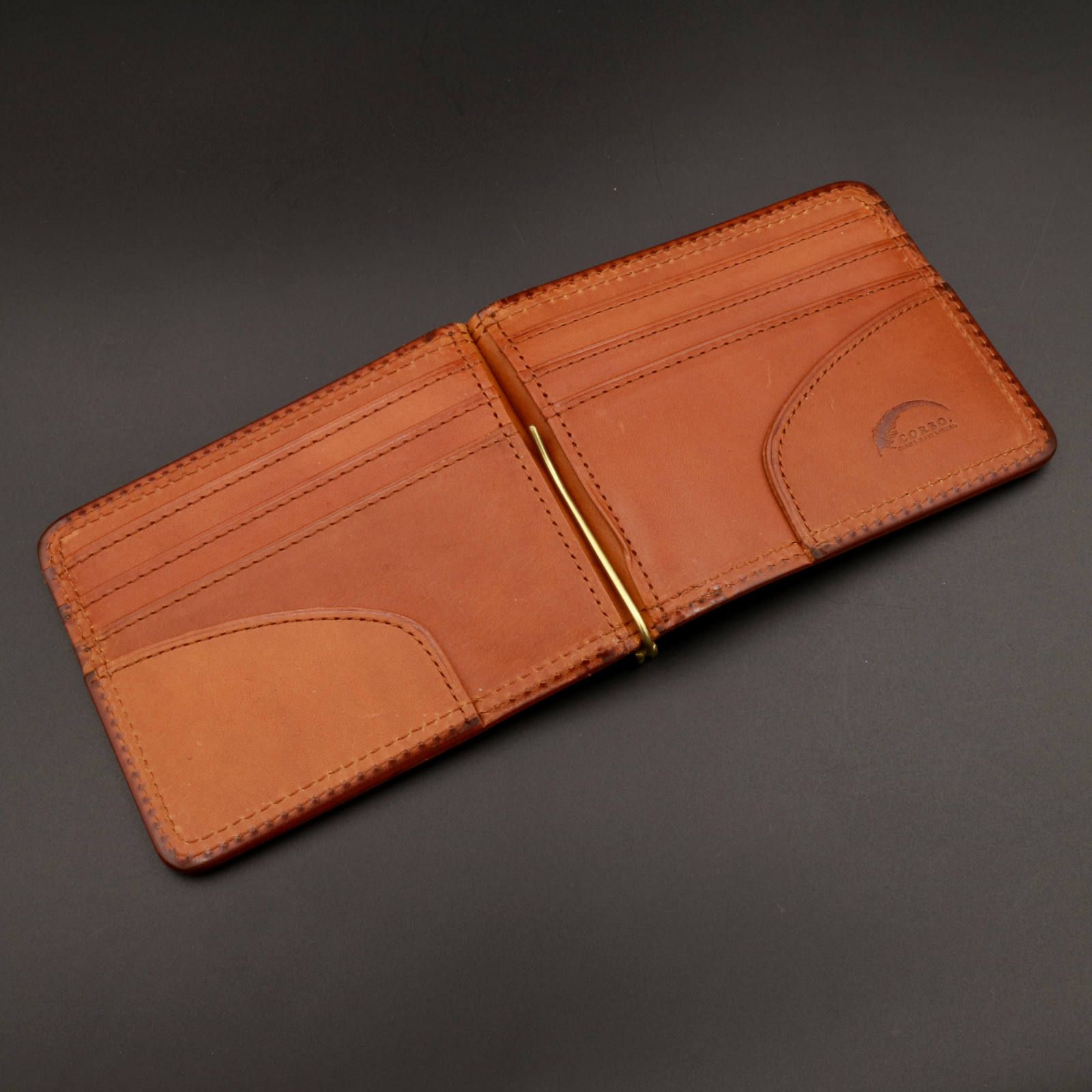 「SLATE」札ばさみ財布/ブラウン