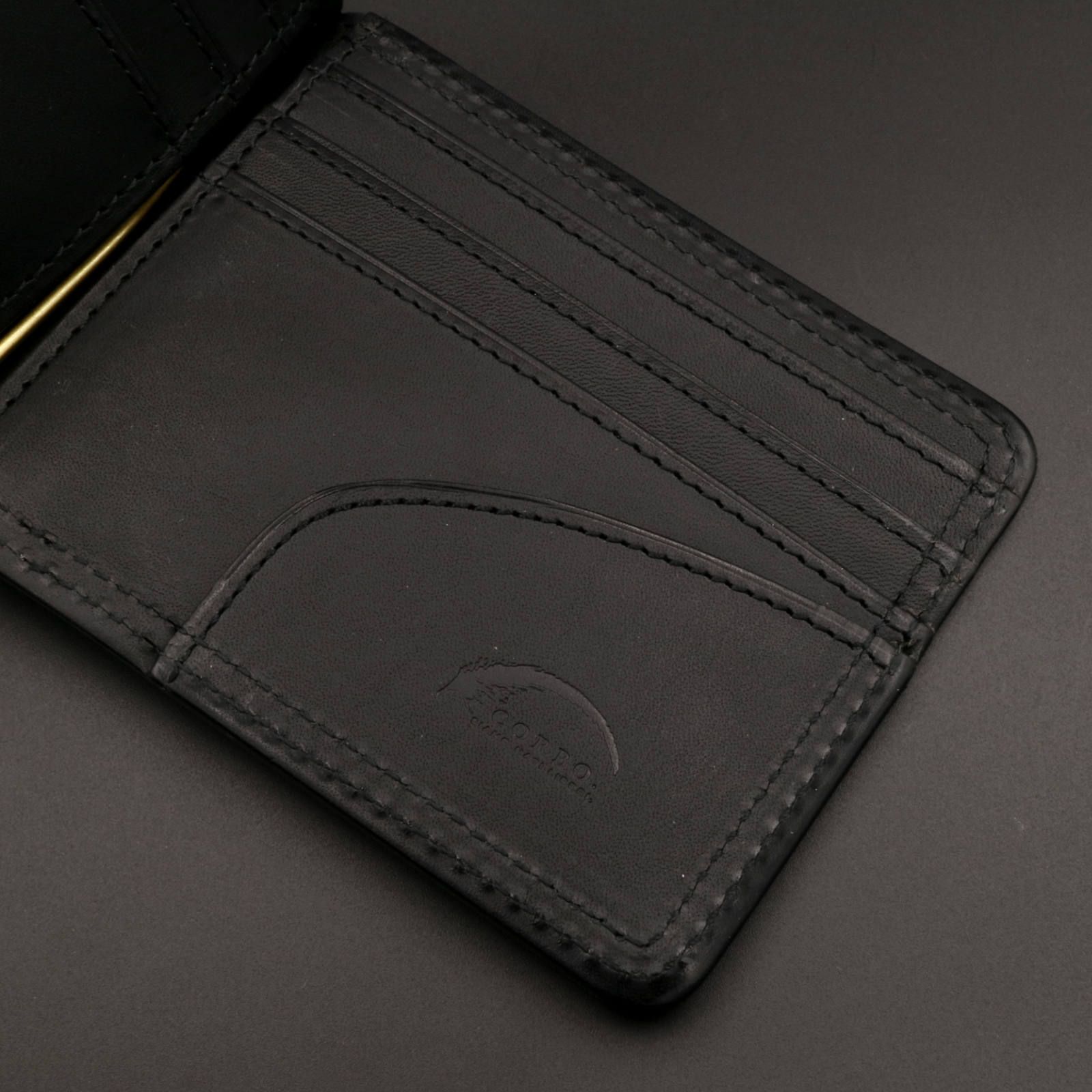「SLATE」札ばさみ財布/ブラック