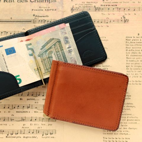 「SLATE」札ばさみ財布/ブラウン