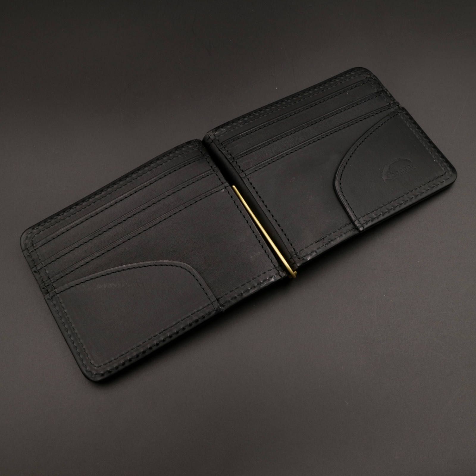 「SLATE」札ばさみ財布/ブラック