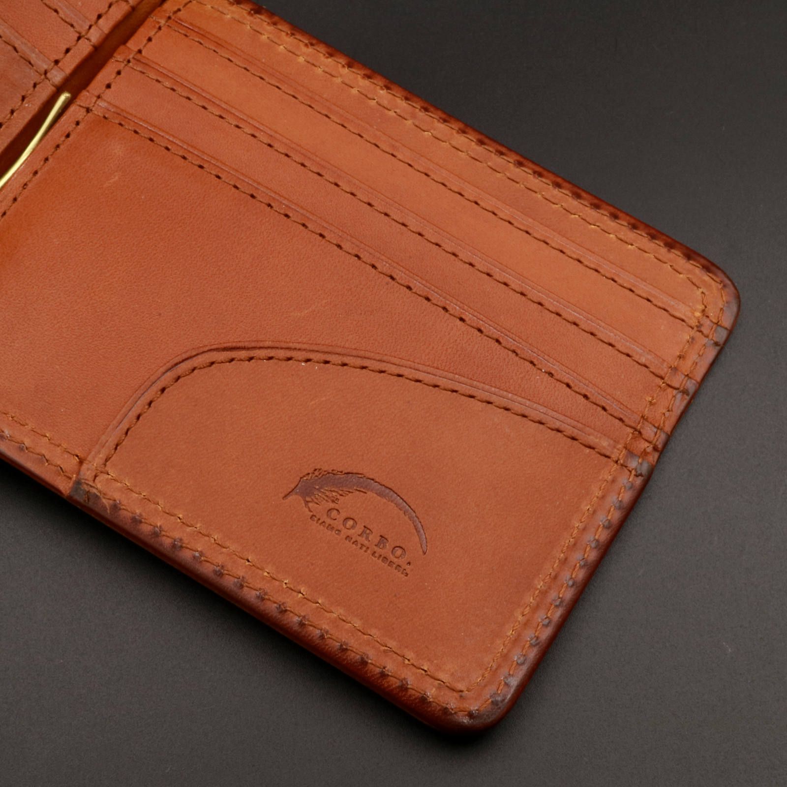「SLATE」札ばさみ財布/ブラウン