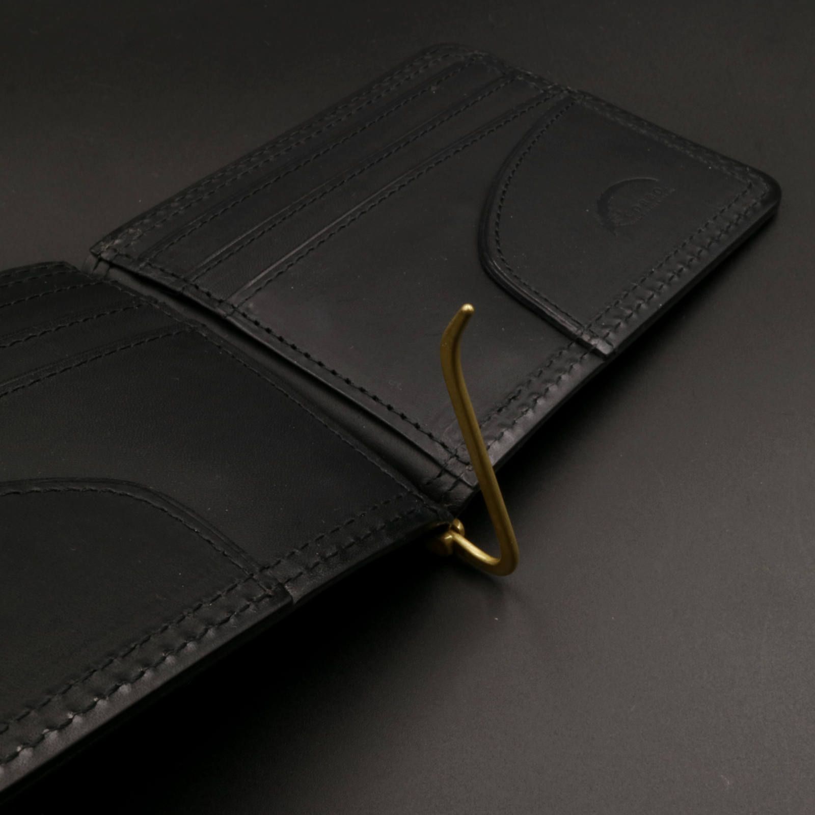 「SLATE」札ばさみ財布/ブラック