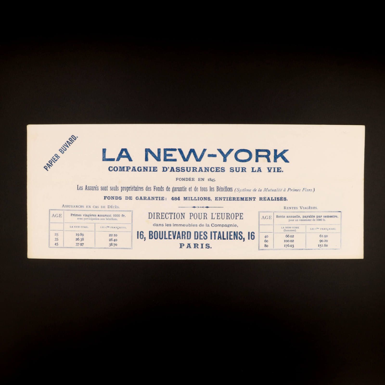 LA NEW-YORK 保険会社 ヴィンテージビュバー