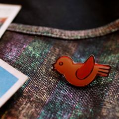 「小鳥」メタルブローチ フランス