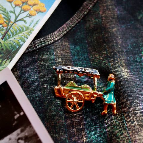 「荷車」ブローチ フランス