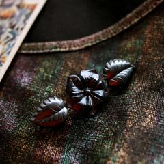「花と葉パール」ブローチ フランス