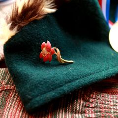 「花エナメル」ブローチ フランス