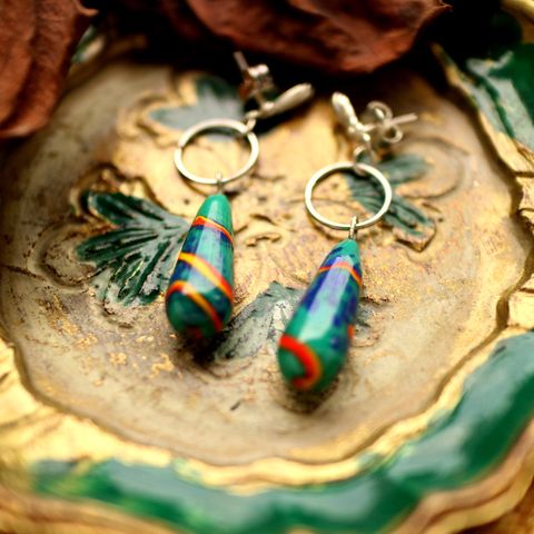 「ブラブラマーブルドロップ」ピアス フランス