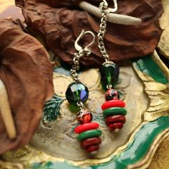 「ブラブラカラフルおはじき&マーブル」ピアス フランス