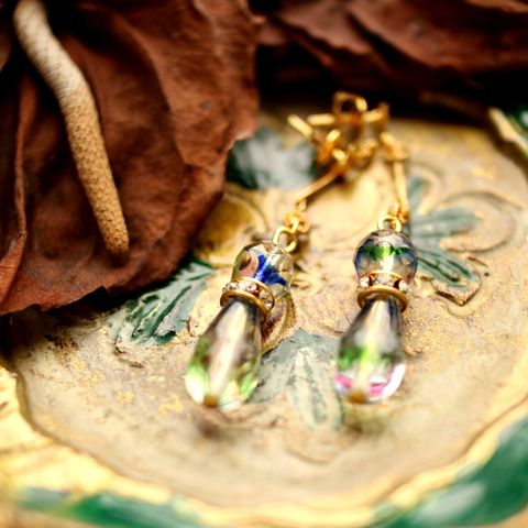 「ブラブラクリアブリリアントドロップ&ラウンド」ピアス フランス