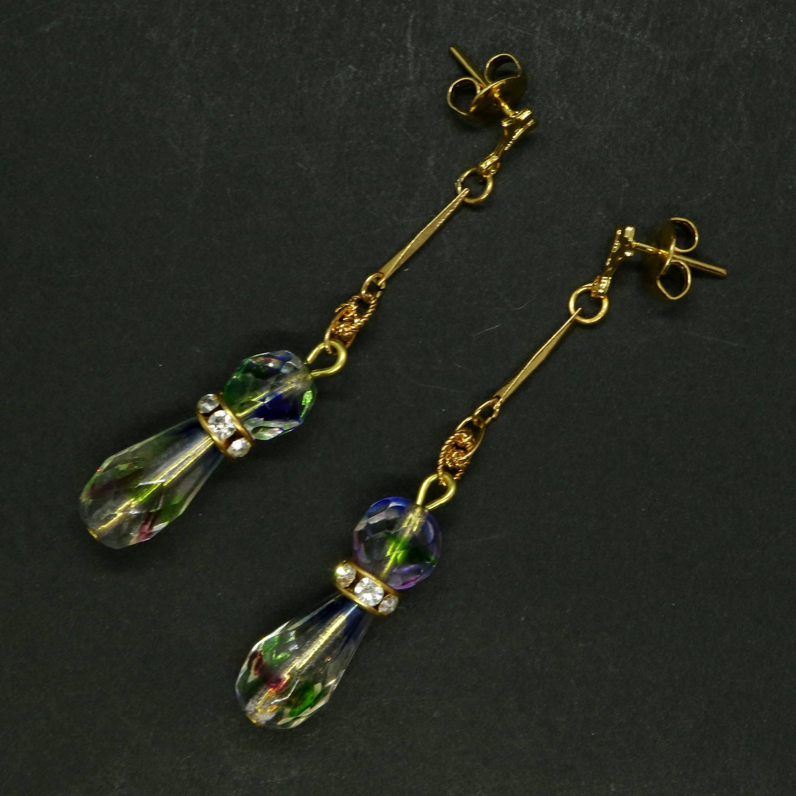 「ブラブラクリアブリリアントドロップ&ラウンド」ピアス フランス