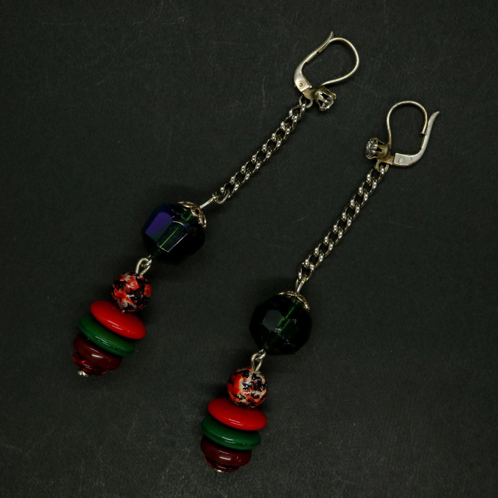 「ブラブラカラフルおはじき&マーブル」ピアス フランス
