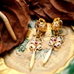 「ブラブラフィリグリーフラワー&シンマーキュリー」ピアス フランス