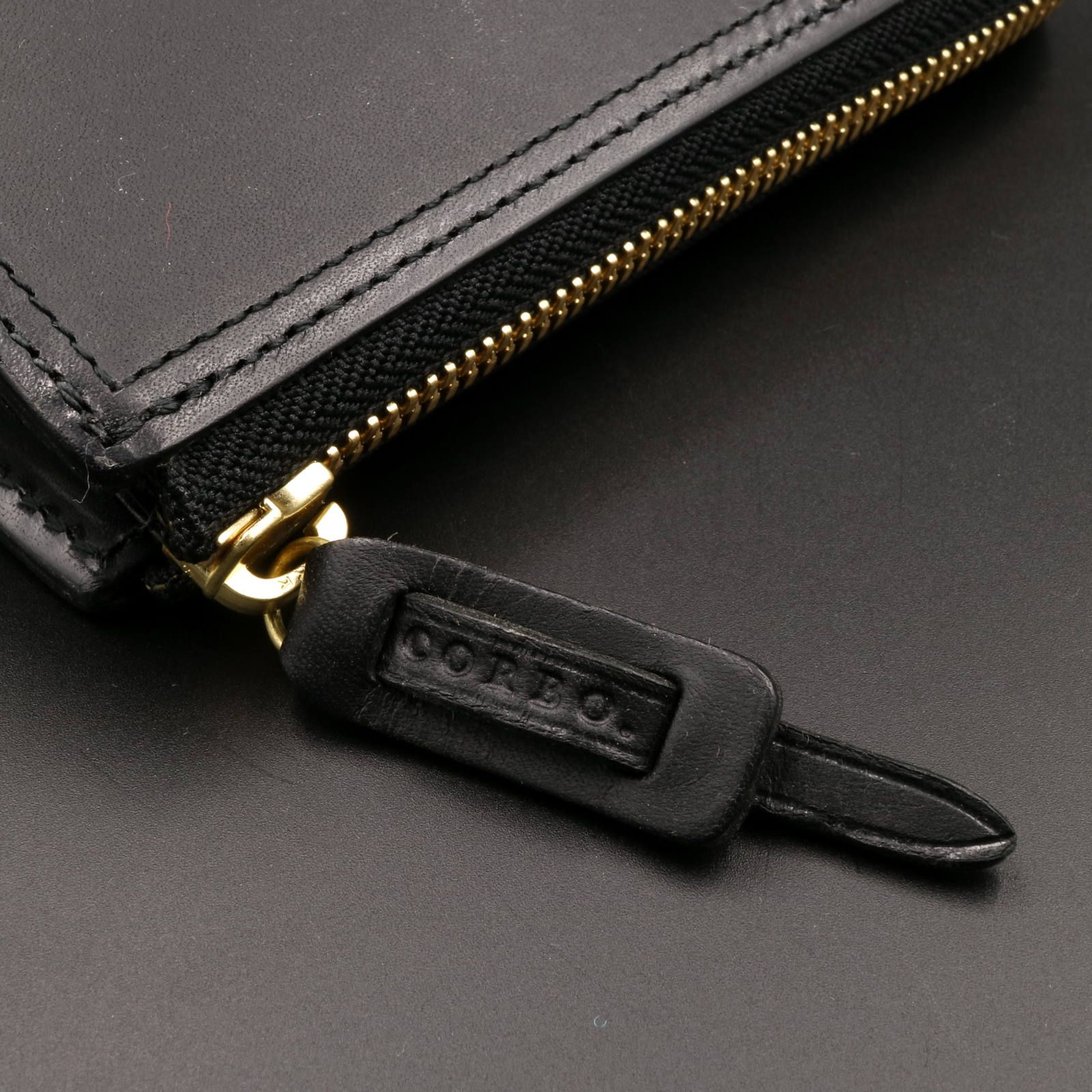 「SLATE」 L字ファスナー折財布/ブラック