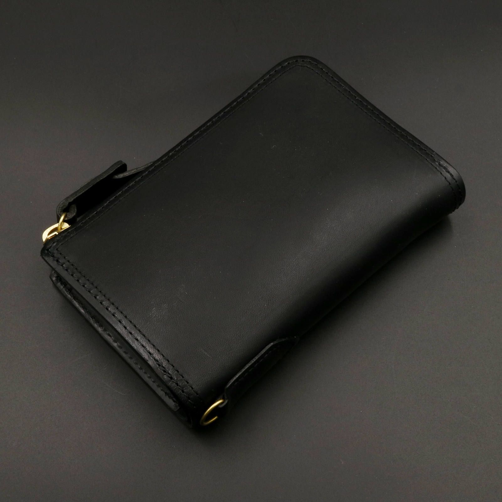 「SLATE」 L字ファスナー折財布/ブラック