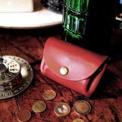 コルネオリジナル コロコロミニ財布/プルアップレザー・レッド
