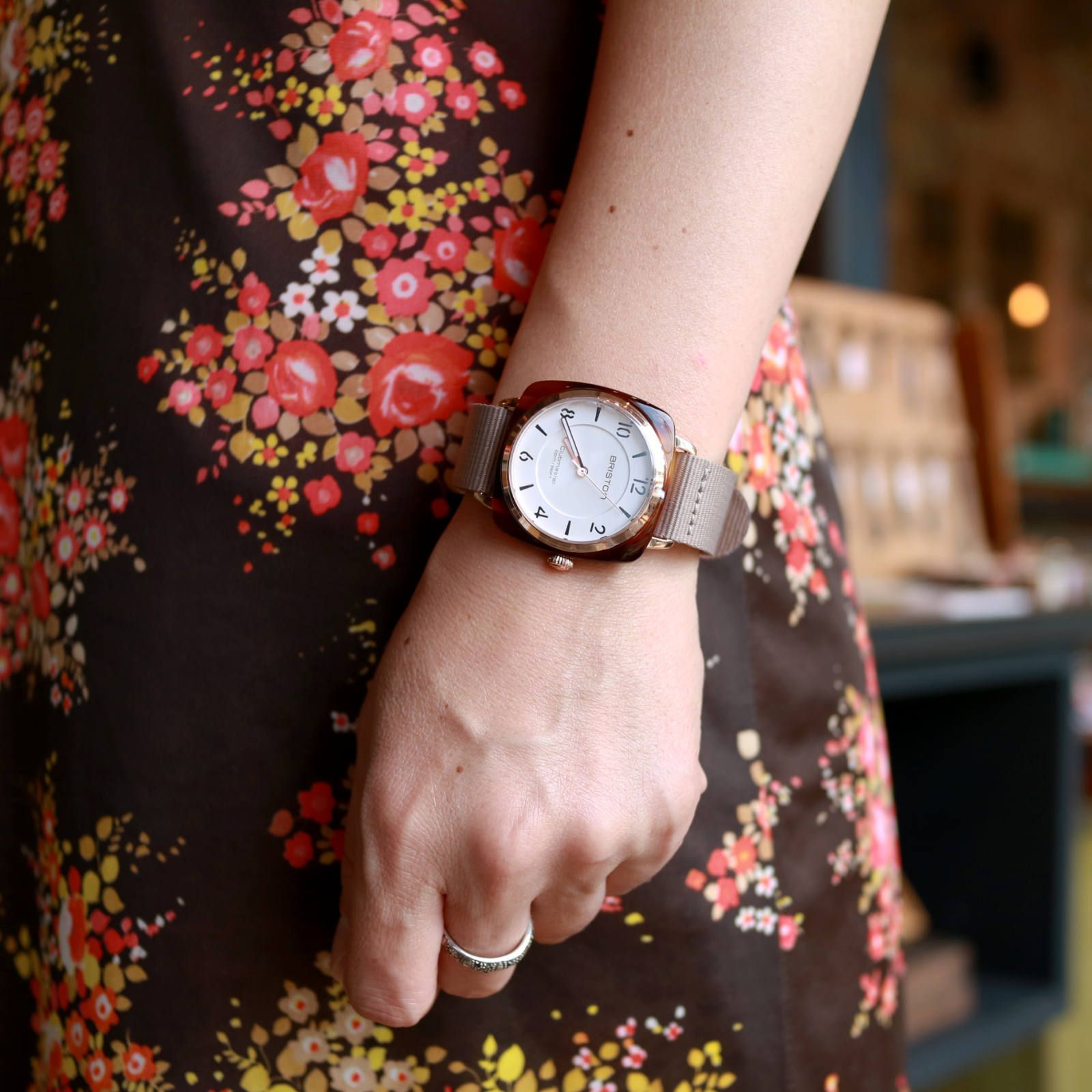 BRISTON - 「CLUBMASTER CHIC」 HMS TORTOISE ROSE GOLD WATCH BRISTON - 「CLUBMASTER CHIC」 HMS TORTOISE ROSE GOLD WATCH