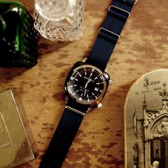 「CLUBMASTER DIVER」 AUTOMATIC HMS DATE TORTOISE WATCH 【BRISTON】 メンズ