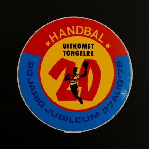 HANDBAL UITKOMST TONGELRE 20 ヴィンテージステッカー オランダ