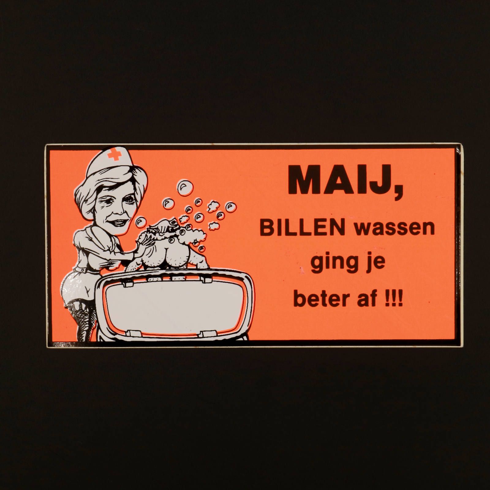 MAIJ, BILLEN wassen ging je beter af !!! ヴィンテージステッカー オランダ