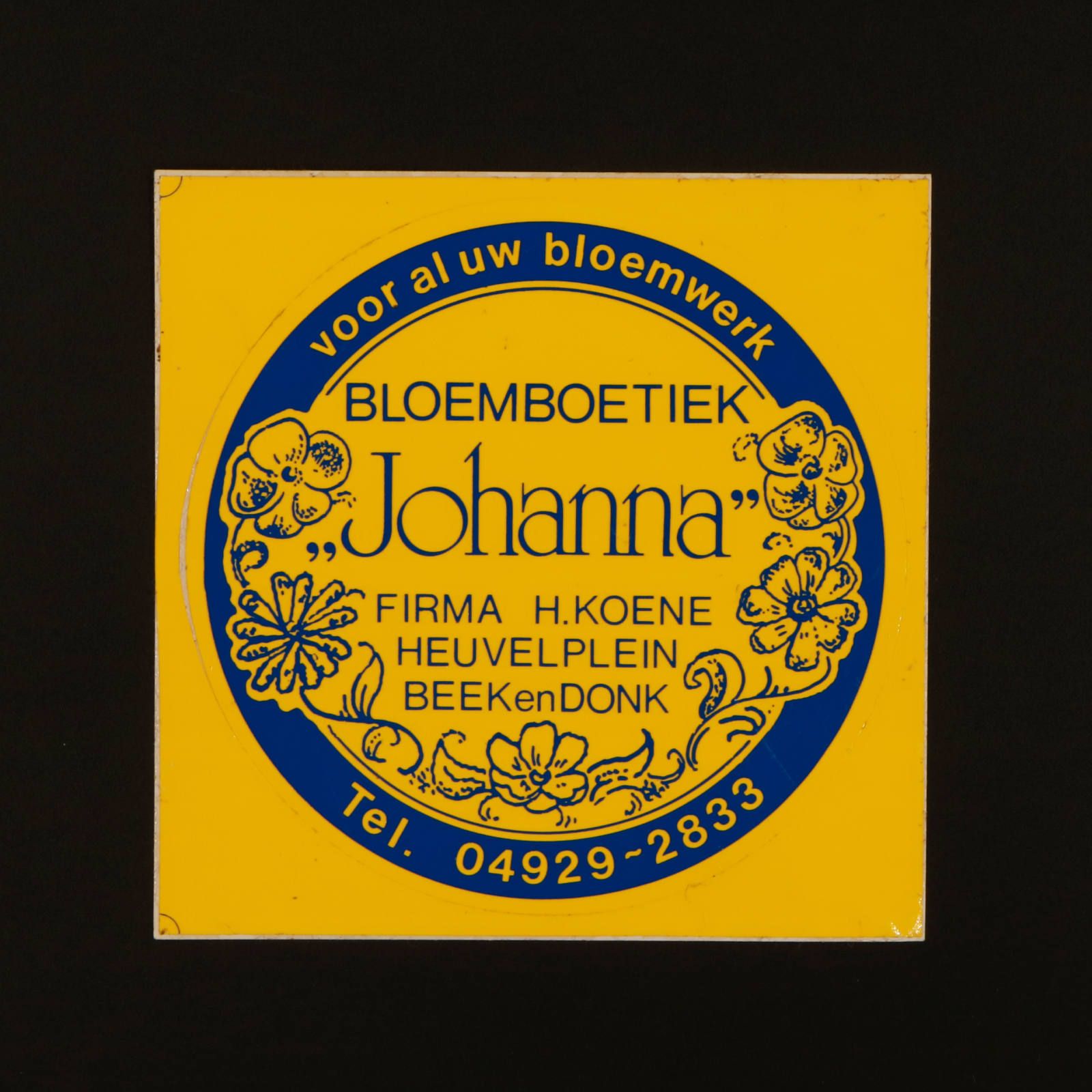 BLOEMBOETIEK Johanna ヴィンテージステッカー オランダ