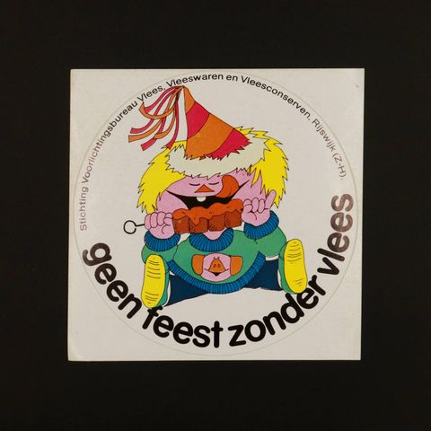 geen feest zonder vlees ヴィンテージステッカー オランダ