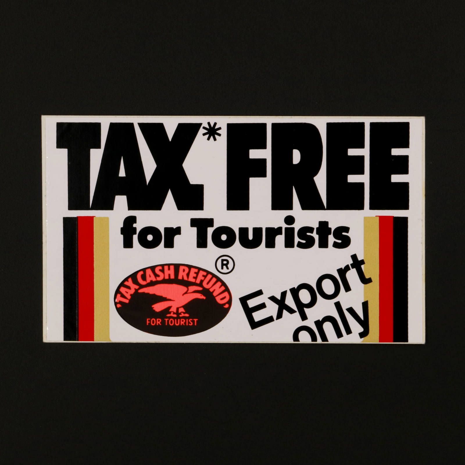 TAX CASH REFUND ヴィンテージステッカー オランダ