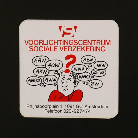 VOORLICHTINGSCENTRUM SOCIALE VERZEKERING ヴィンテージステッカー オランダ
