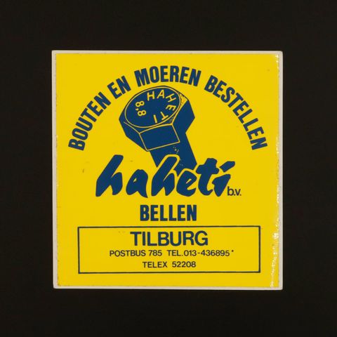 haheti b.v. BELLEN ヴィンテージステッカー オランダ