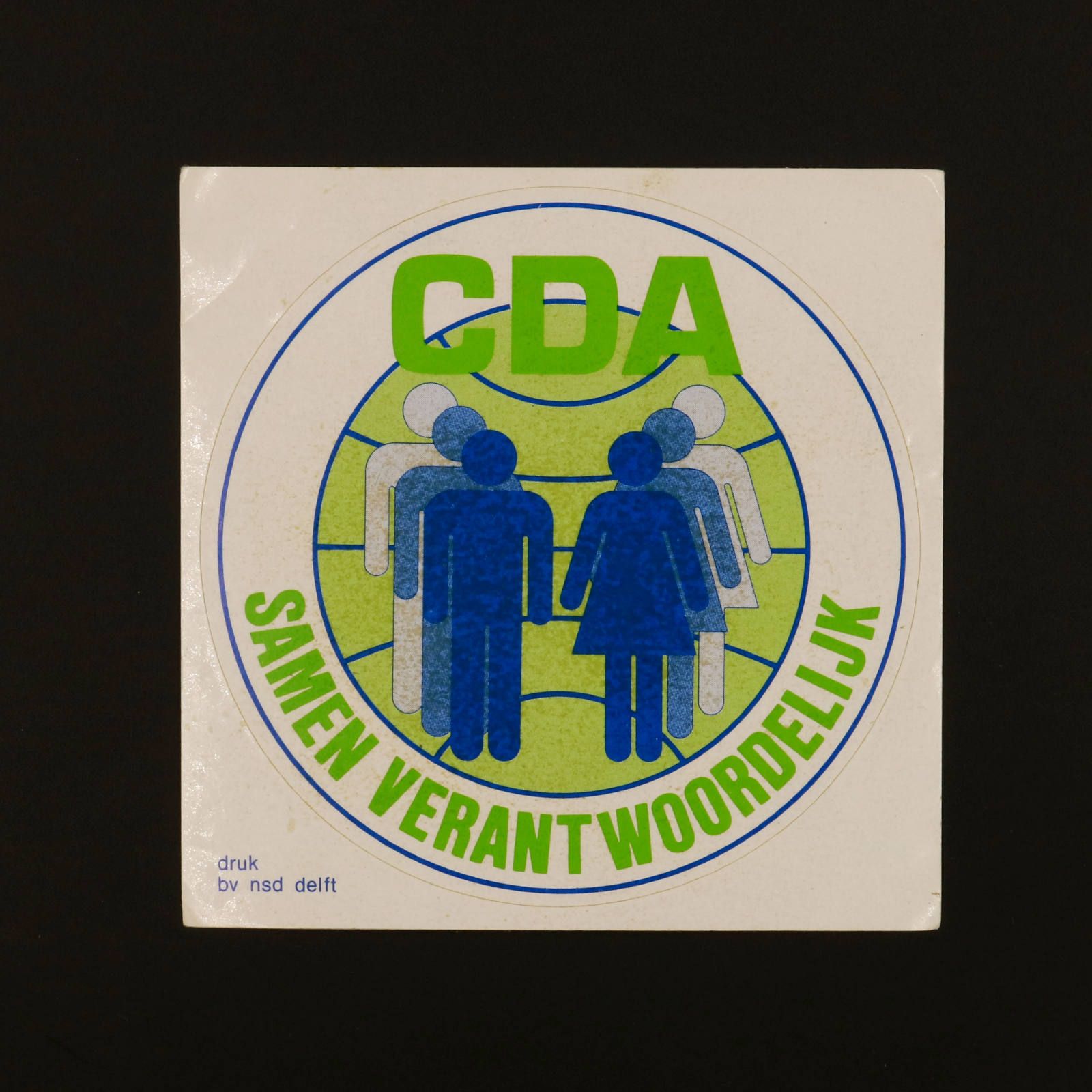 CDA SAMEN VERANT WOORDELIJK ヴィンテージステッカー オランダ