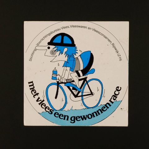 met vlees een gewonnenrace ヴィンテージステッカー オランダ