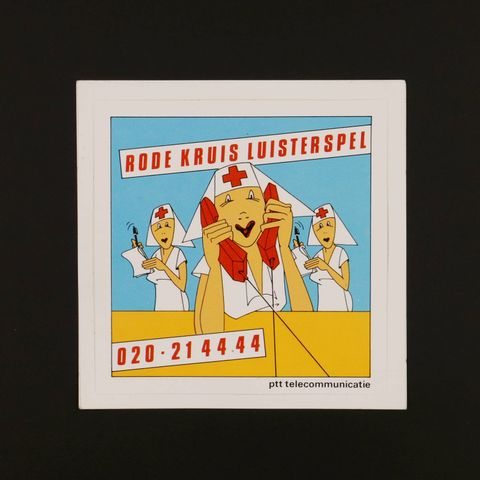 RODE KRUIS LUISTERSPEL ヴィンテージステッカー オランダ