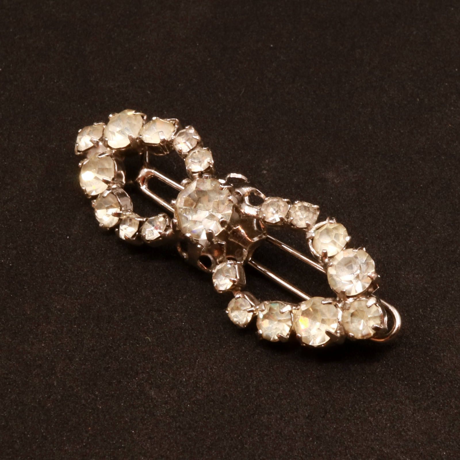 ヴィンテージ ラインストーンヘアクリップ 60's フランス