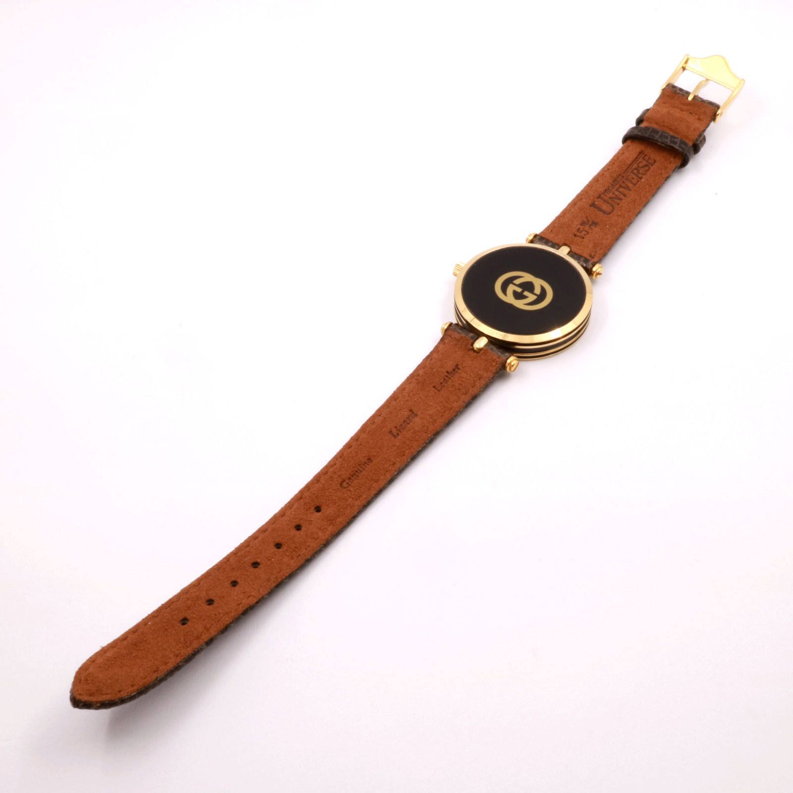 「シェリーライン」VINTAGE WATCH GOLDxBLACK DIAL 【GUCCI】 1980~90's メンズ