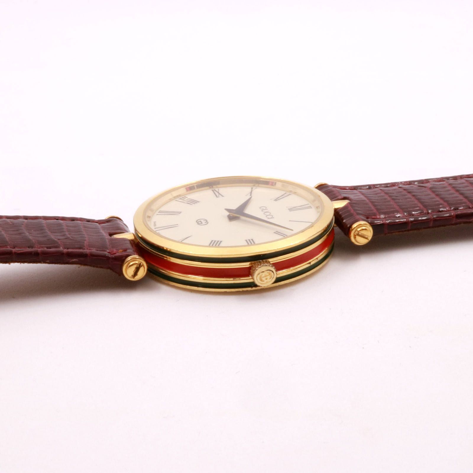 「シェリーライン」VINTAGE WATCH GOLDxECRU DIAL 【GUCCI】 1980~90's メンズ