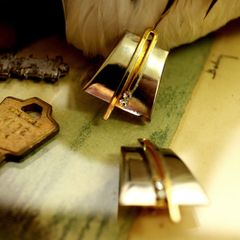 「アールデコ調スクエアメタル」イヤリング フランス