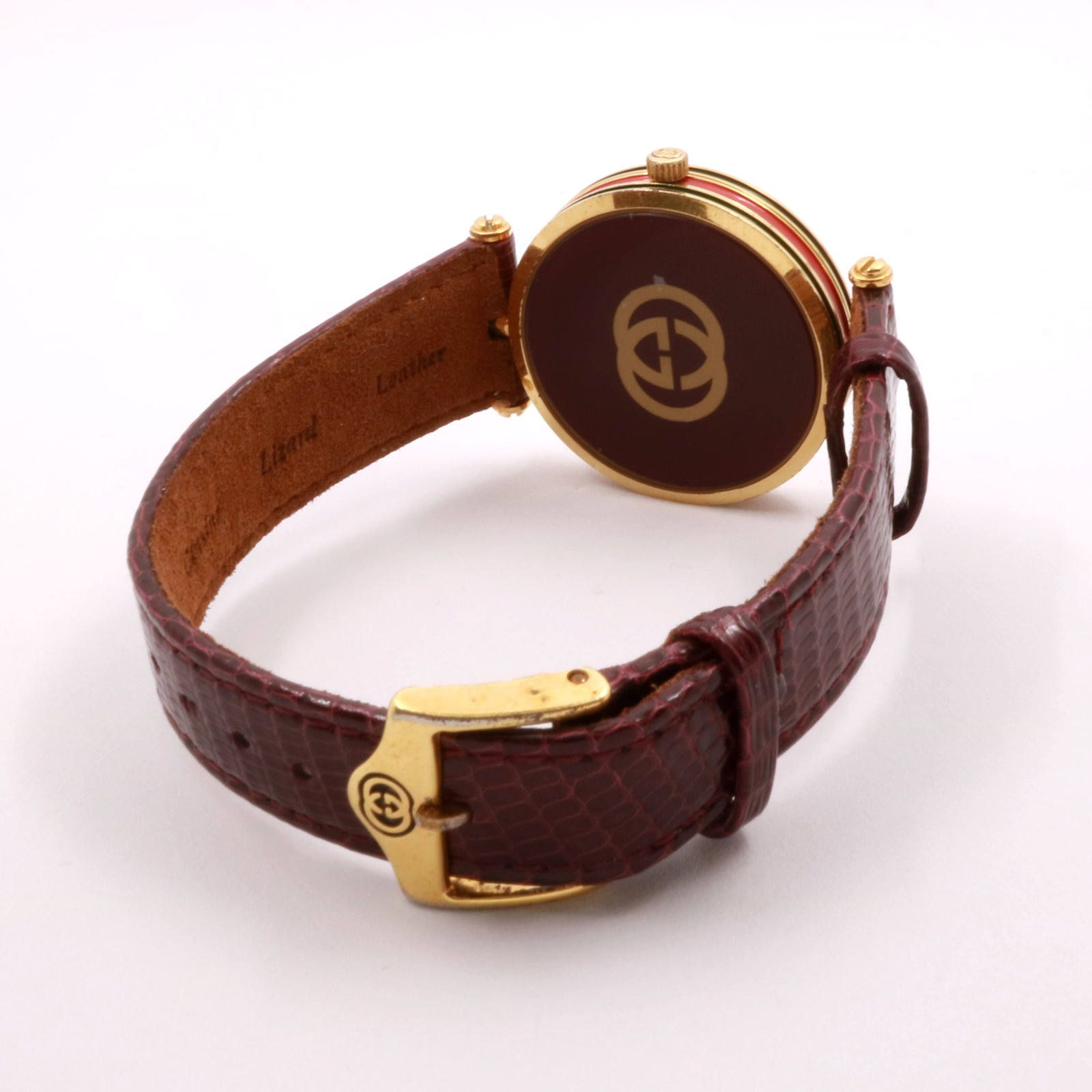 「シェリーライン」VINTAGE WATCH GOLDxECRU DIAL 【GUCCI】 1980~90's メンズ