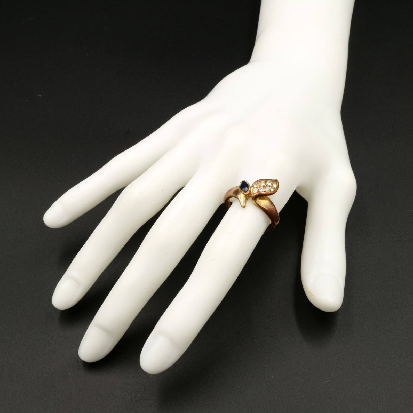 「ラインストーンリーフ」リング フランス