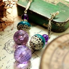 「ブラブラクリアパープルドロップ」ピアス フランス