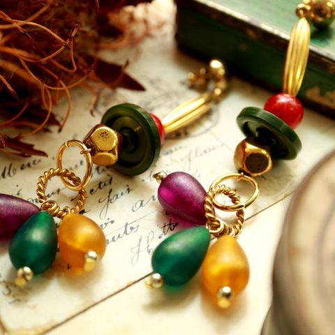 「ブラブラダルトーンカラーシード」ピアス フランス