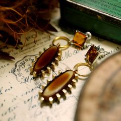 「ブラブラオーバルガラスUKヴィンテージ」ピアス フランス