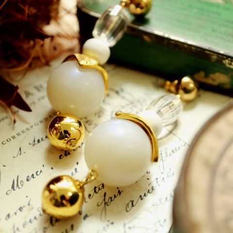 「ブラブラプラパール&クリアビーズ」ピアス フランス